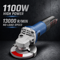 Meuleuse d'angle industrielle électrique de 1100 W, 100 mm, 4 pouces, haute puissance, pour le meulage et la découpe des métaux