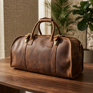 Sacs de voyage vintage en cuir véritable, grande capacité, légers, portables, durables, qualité supérieure, rangement de voyage personnalisé - Product Image 1
