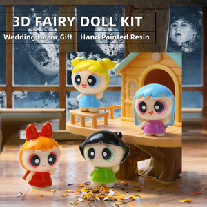 Kawaii Cartoon Fairy <b>Doll</b> Figurine Resin Mini Sculpture Hand Painted Irregular Charm <b>for</b> DIY Decor Gift - Product Image 2