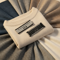 Étiquette de col de vêtement rectangulaire en polyester brodé, durable, imperméable et écologique, personnalisée, marque Fangnian, fabriquée à Guangdong