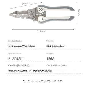 Customized stainless steel multi-purpose wire stripper electrician special cable stripping wire winding necessary clamp <b>tools</b> - Product Image 3
