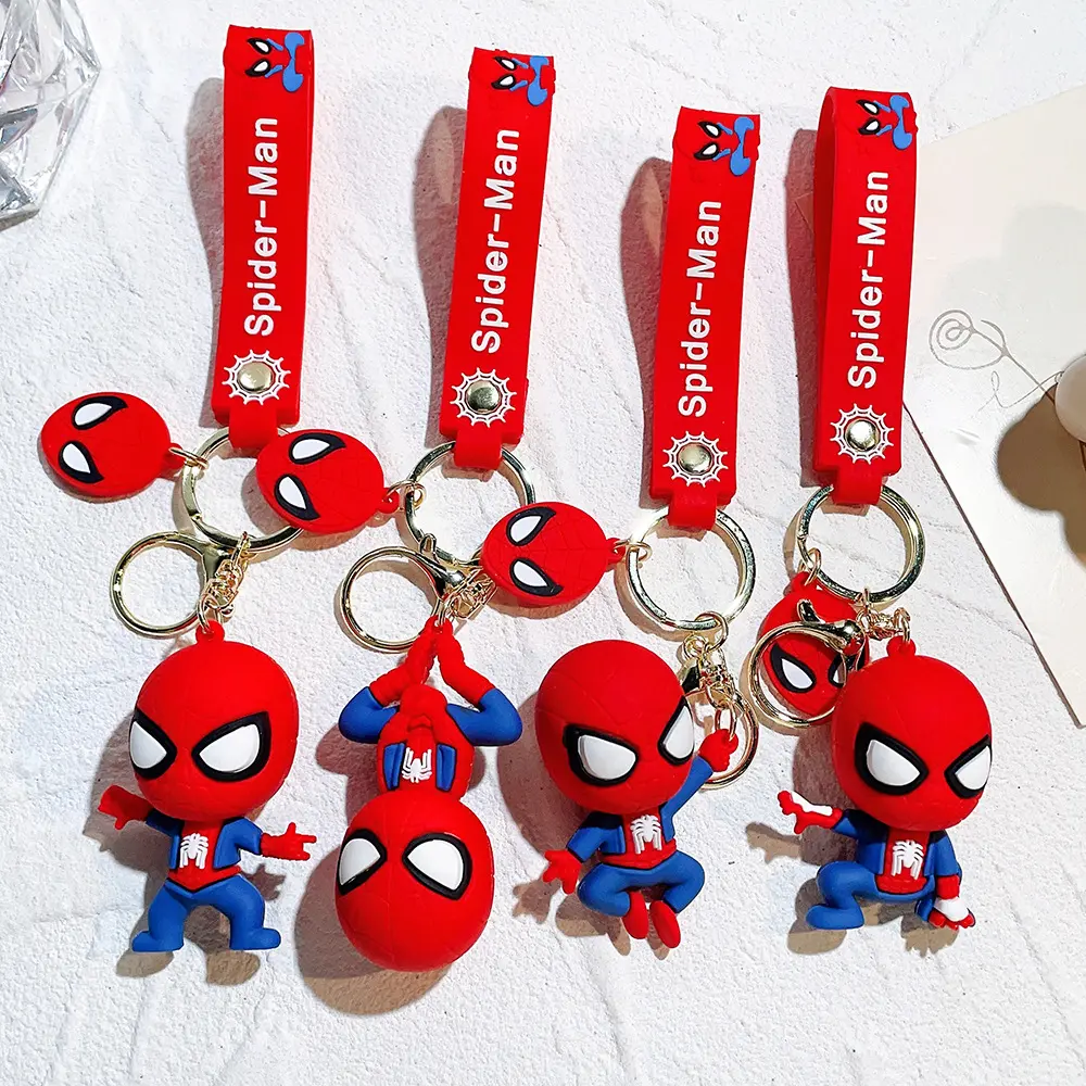 Kreativität Handstand Spider-Man Schlüssel bund Silikon hängen Auto Paar Anhänger Tier Schlüssel anhänger Schlüssel anhänger Metall SS