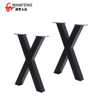 Pieds de Table en acier inoxydable, en forme de X, pied de Table en métal forgé