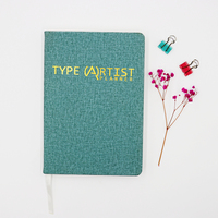 Agenda A5 personnalisé imprimé avec couverture en cuir et lin de haute qualité, reliure cousue, planificateur quotidien et mensuel avec dorure à chaud