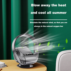 <span class=keywords><strong>Ventilateur</strong></span> mural sans pales moderne avec télécommande et tête oscillante, batterie 4000 mAh pour hôtel, maison et voiture - Product Image 2