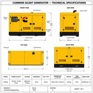 Générateur diesel industriel Cummins 200 kW 250 kVA triphasé à châssis ouvert haute performance pour usine - Product Image 4