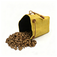 Pochette à friandises pour chien en toile cirée, sac portable à cordon pour l'entraînement des animaux de compagnie avec clip métallique pour les promenades et l'entraînement des chiens en extérieur