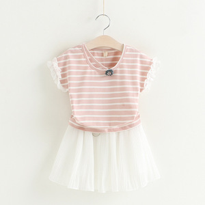 Vêtements pour filles, vêtements d'été pour enfants, ensemble de vêtements en coton, vente en ligne au détail - Product Image 1