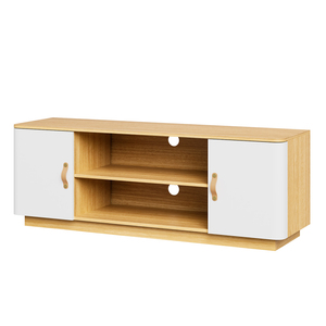 <span class=keywords><strong>Commode</strong></span> à trois tiroirs en chêne et blanc, surface lisse aux coins arrondis, meubles de chambre à coucher en gros - Product Image 4