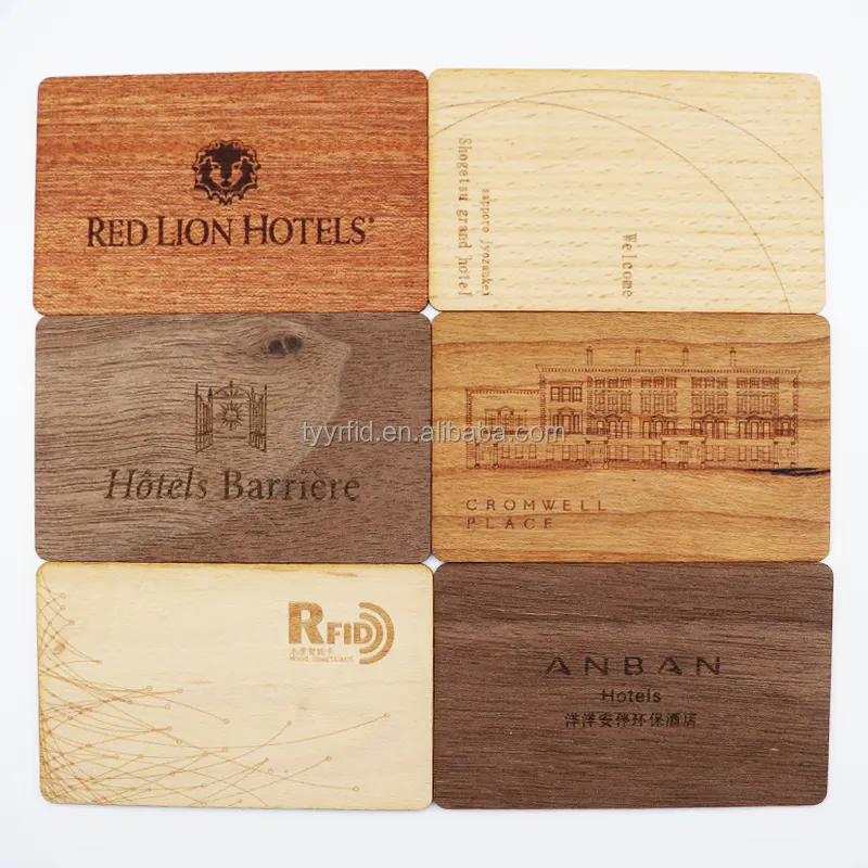 Environmental protection waterproof wood card solid wood bamboo wood can be carved hotel door lock induction card