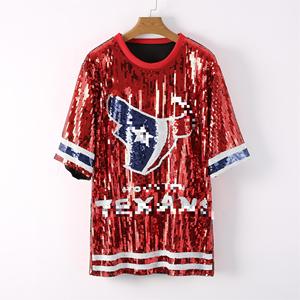 <span class=keywords><strong>Abito</strong></span> in Jersey con Paillettes Bianco <span class=keywords><strong>Rosso</strong></span> Blu per Abbigliamento Femminile Texano di Houston - Product Image 3