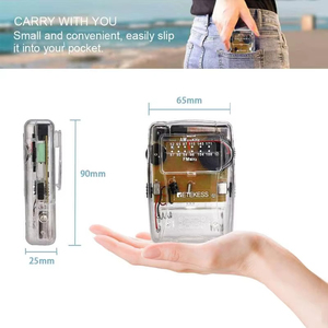 Radio AM FM Mini de Bolsillo Transparente con Auriculares de Cristal para Estudiantes, Exámenes, Actividades al Aire Libre, Regalo, Dispositivo de Plástico con Batería y Logotipo Personalizado - Product Image 3