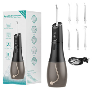 Irrigateur <span class=keywords><strong>dentaire</strong></span> le plus vendu OEM/ODM 400 ml, <span class=keywords><strong>hydropulseur</strong></span> domestique, nettoyeur de dents et de bretelles, portable, sans fil, étanche IPX7 - Product Image 1
