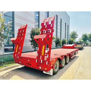 Semirremolque de Plataforma Baja de 3 Ejes, Económico, con Escalera Hidráulica Opcional, Capacidad de Carga de 50-80 Toneladas, para Construcción <span class=keywords><strong>en</strong></span> África Occidental - Product Image 1