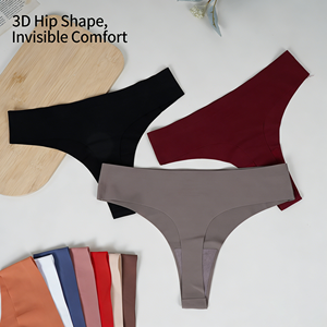 Women's Hipster Seamless Breathable Underwear Low Waist T Back Slimming Panties <strong>V</strong> <strong>String</strong> <strong>Thongs</strong> Everyday Styl - Product Image 1
