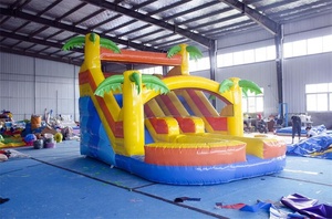 Trampolín Inflable Portátil y Plegable, <span class=keywords><strong>Castillo</strong></span> <span class=keywords><strong>Hinchable</strong></span> Residencial y Comercial <span class=keywords><strong>para</strong></span> Fiestas Familiares en el Patio Trasero - Product Image 2