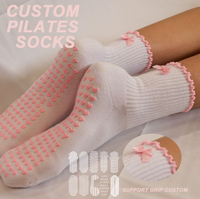 Chaussettes de Pilates personnalisées 2025 à revers antidérapant, impression numérique, options de couleurs riches, respirantes pour pédicure et fitness, collection automne