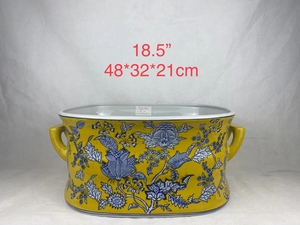 Jingdezhen azul y amarillo de alta calidad pintado a mano nueva maceta de cerámica de estilo chino con bonita Imagen de flores - Product Image 2
