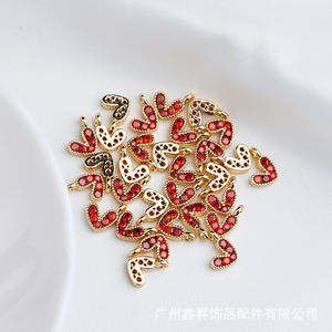 Colgante de corazón pequeño de circón con incrustaciones, pulsera hecha a mano Diy y en forma de V, chapado en oro de 14 quilates, que conserva el color - Product Image 4