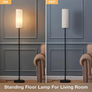 <span class=keywords><strong>Lampe</strong></span> sur <span class=keywords><strong>pied</strong></span> moderne, haute et étroite, avec interrupteur au <span class=keywords><strong>pied</strong></span> et <span class=keywords><strong>abat</strong></span>-<span class=keywords><strong>jour</strong></span> cylindrique <span class=keywords><strong>en</strong></span> tissu, <span class=keywords><strong>pour</strong></span> chambre et salon. - Product Image 3