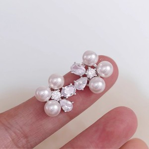 Boucles d'oreilles fines à clous 22584DIY en argent S925, perles de 6-7 mm, support creux, accessoires pour perles multiples, pour bijoux en argent - Product Image 1