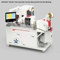 Máquina automática CSD-6080 de 6 cables y 4 tubos para pelar, crimpar y probar arneses, con control PLC, AC220V 50HZ