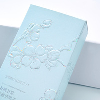 Caja de embalaje de papel especial personalizado patrón de flores crema en relieve caja de embalaje de papel para cosméticos