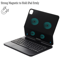Nouvel iPad Air 10.9/11 Pro 11 Tablette Clavier intelligent sans fil ABS avec pavé tactile rétroéclairé 7 couleurs Design ultra fin