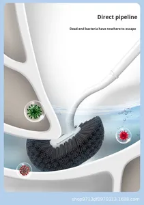 Wall-mounted S-type S-type Toilet <b>Brush</b> Soft Hair No Dead Corners Corner <b>Brush</b> <b>Long</b> <b>Handle</b> Squatting Toilet Cleaning <b>Brush</b> - Product Image 2