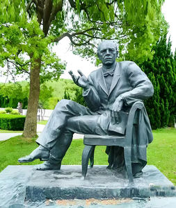 Estatua de Bronce de Hans Christian de Tamaño Real para Exteriores, <span class=keywords><strong>en</strong></span> Postura Sentada, Personalizada - Product Image 1