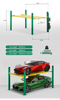 Lève-voiture hydraulique vertical à quatre poteaux portable, capacité de 8000 lb avec plaques intermédiaires, équipement de stationnement pour empilage de voitures de garage