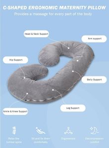 Pregnant Women C-Shaped <b>Maternity</b> <b>Pillow</b> with Adjustable Firmness Pregnancy <b>Pillows</b> for Sleeping - Product Image 5