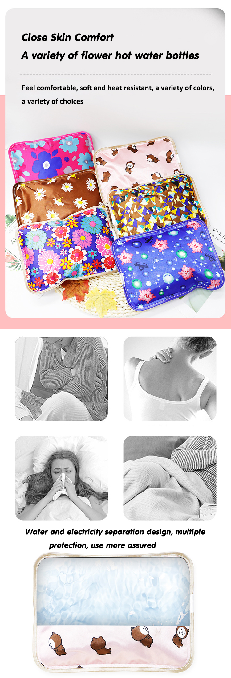 rechargeable hot bottle hand warmer electric hot water bag