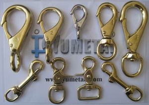 Ganci a scatto con bullone girevole in ottone massiccio 3/4 clip con occhio singolo con supporto portachiavi collare per cani bandiera guinzaglio per animali in pianura - Product Image 4