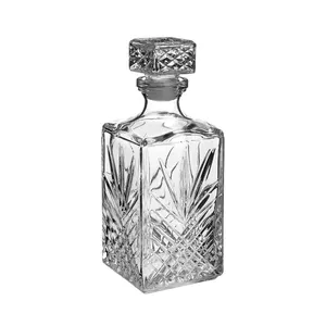 Factory Produced Thick Bottom Whisky Vodka bottle a transparent square bottle suitable for whisky Bourbon