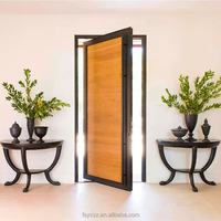 Porte pivotante en bois massif pour l'entrée de la maison, prix direct usine