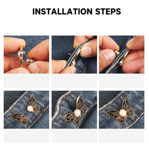 Sas bướm eo cinching nút quần eo Kích thước điều chỉnh khóa eo thắt chặt liền mạch sửa chữa nút cho quần jean - Product Image 6