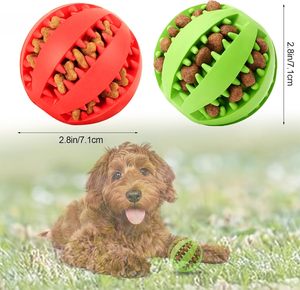 <b>Dog</b> Eco-Friendly Interactive Durable Soft Rubber Ball Chew Toy Food <b>Treat</b> Feeder Tooth Cleaning IQ <b>Training</b> Ball Medium Size - Product Image 2