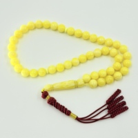 Tasbih Muslim Arab Saudi 10mm 45 Butir Resin Amber dengan Rumbai Kalung Tasbih Islami Gelang Rose Sutra Tisbiha