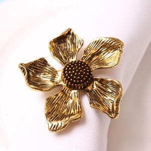 Hochzeit Geschirr Dekoration Gold Pflaume Servietten ringe - Product Image 1