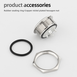 Interruptor de botón pulsador de Metal IP65 con autobloqueo Botón de timbre de diseño corto de 19mm con símbolo de alimentación Luz Forma de cabeza plana Nivel IP67 - Product Image 5