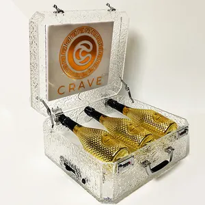 OEM Customized Ice rock LED Champagne Wine VIP carrying case high-grade collection suitcase led wine box
