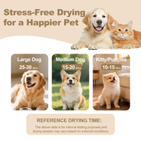 Sèche-cheveux professionnel pour animaux de compagnie 105000 tr/min 1300W, portable autour du cou, mains libres, pour chiens et chats