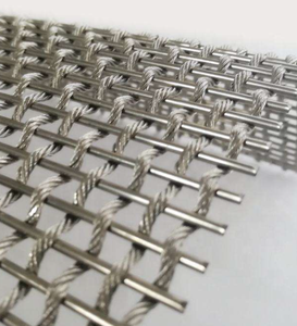 Revêtement Métallique <span class=keywords><strong>D</strong></span>écoratif en Acier Inoxydable Tressé à Double Texture, Maille Ornamentale en Fil Torsadé, Finition Argent Brossé Mat pour Extérieur - Product Image 2