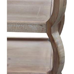 PARISLOFT-Mesa de consola de madera de 3 niveles, mesa de entrada con estantes curvada, mesa decorativa de madera para sala de estar, entrada, pasillo, 4 - Product Image 4