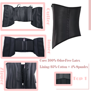 Cinture modellanti a clessidra con 9 stecche in acciaio integrate, design a doppio strato (lungo davanti + corto dietro), controllo forte, traspiranti, con cerniera inferiore - Product Image 3