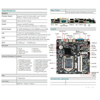 Placa Base Esonic Mini ITX H61, Chipset Intel H61/B75, Compatible con LGA1155, Intel Core I3/i5/i7/Pentium/Celeron de 2.ª/3.ª Generación, DDR3