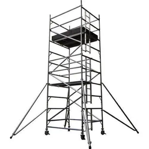 Échafaudage mobile en aluminium à installation facile, tour à double largeur avec échelle à cadre - Product Image 1
