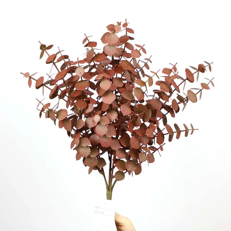 Caixa artificial de eucalipto, flores topiáticas, folhas de eucalipto para decoração de interiores