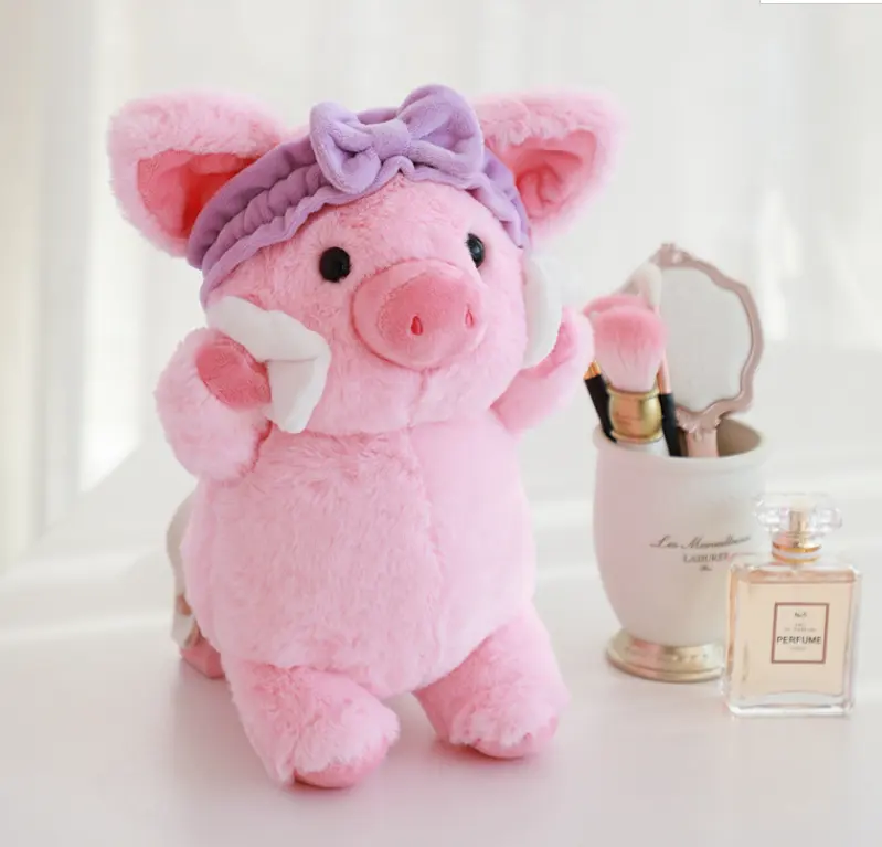 30Cm Plush Make Up Pig Đồ Chơi Sáng Tạo Mỹ Phẩm Quà Tặng Dễ Thương Mềm Chất Lượng Cao Headband Hồng Pig Plush Đồ Chơi